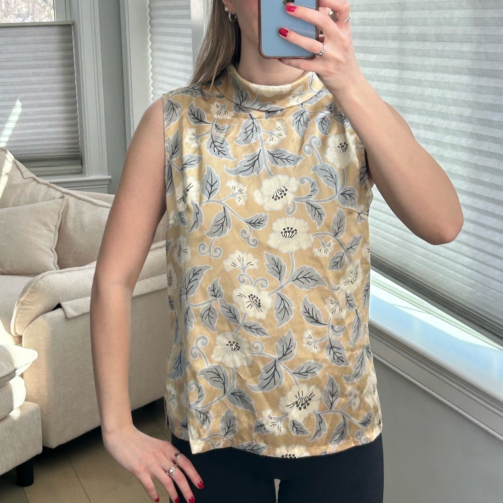 Floral Sleeveless Satin Top